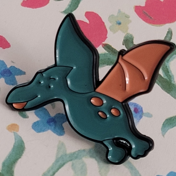 Pterodactyl Blue Flying Dino Enamel Pin - Picture 8 of 10